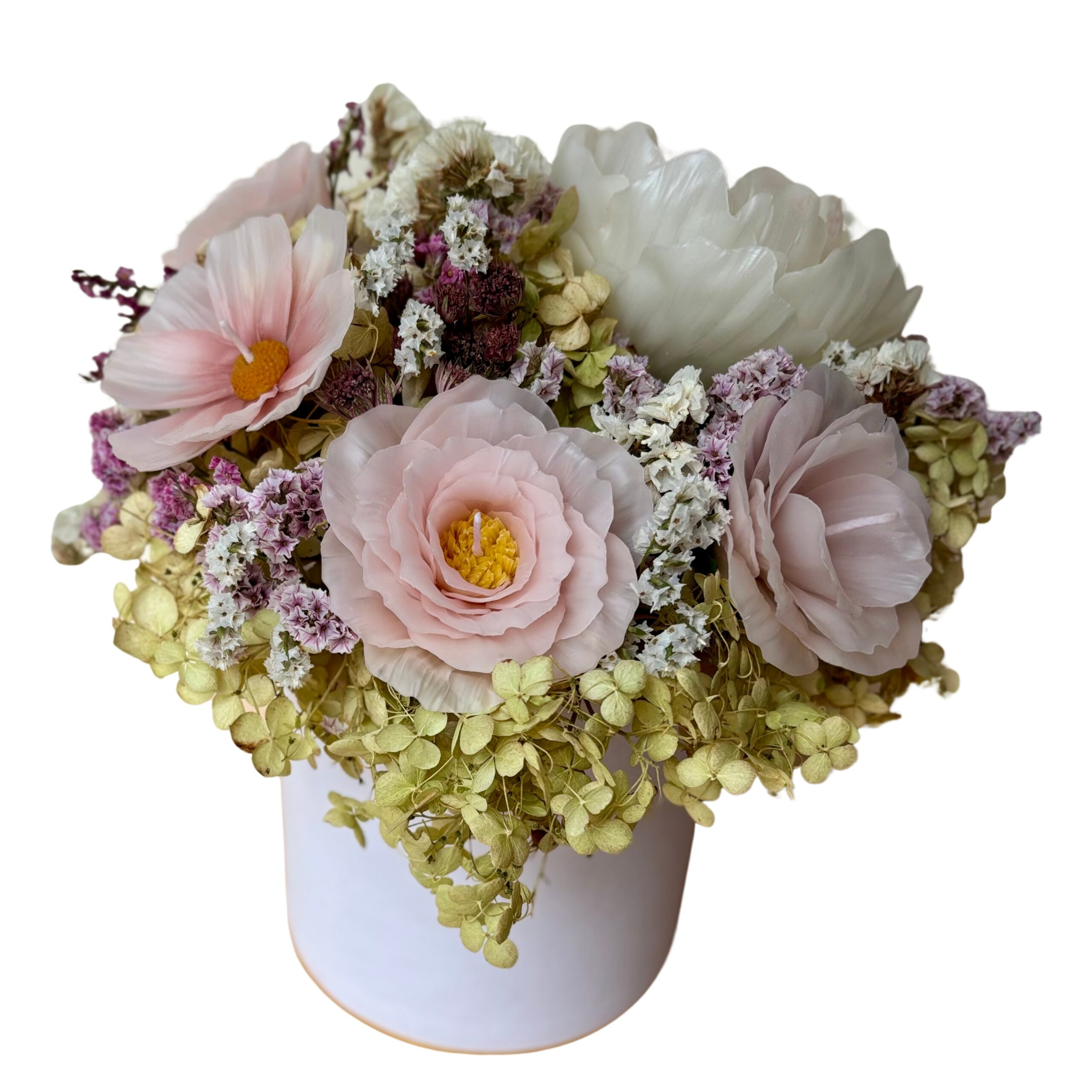 Box wykonany z 5/6 kwiatów z dodatkami - obrazek 4